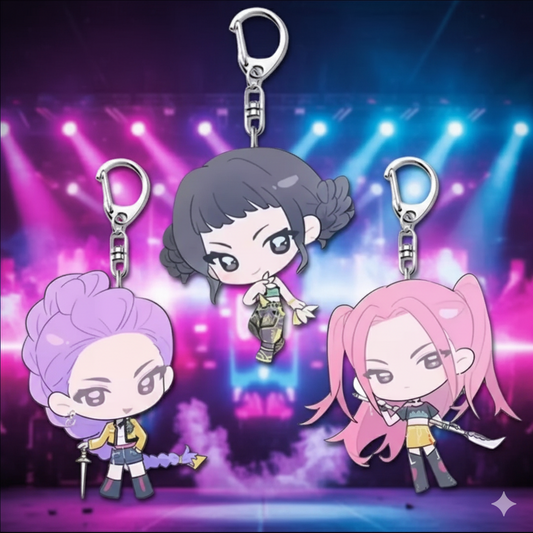 Pack de 3 llaveros K-Pop Demon Hunter – Rumi, Mira y Zoey