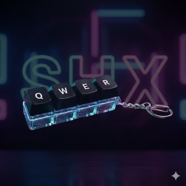 Llavero Gamer de Teclas QWER – Llavero Teclado Mecánico Fidget Antiestrés