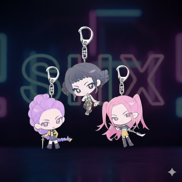 Pack de 3 llaveros K-Pop Demon Hunter – Rumi, Mira y Zoey