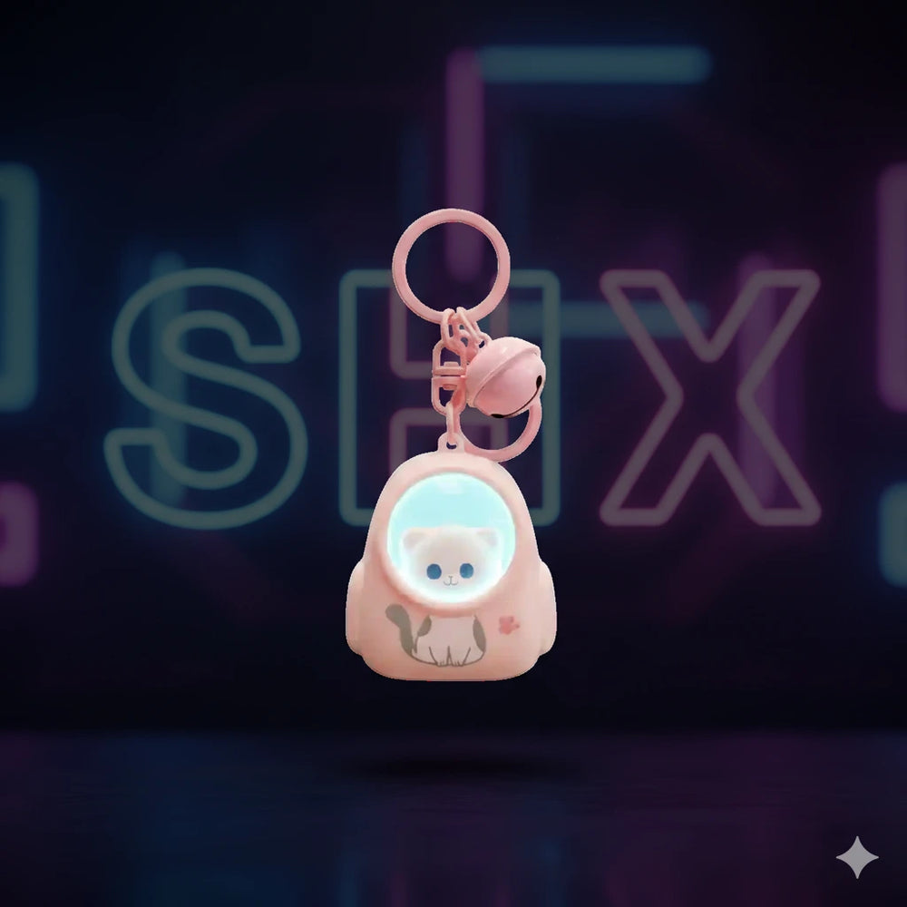 Llavero de Gato Kawaii con Luz
