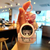 Llaveros SHX con diseño astronauta rosa y figura de gato kawaii, llavero creativo y original