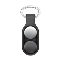 Llaveros SHX llavero plástico negro con dos botones estilo cliker para aliviar estrés y ansiedad