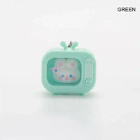 Llavero kawaii verde forma de televisión con conejo, accesorio original Llaveros SHX