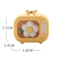 Llavero kawaii SHX en forma de televisión amarilla con flor decorativa, original y creativo