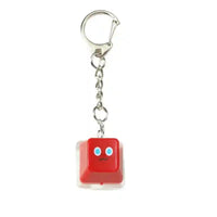 Llavero con tecla roja de teclado con carita kawaii divertida y diseño original