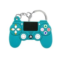 Llavero diseño mando consola videojuego azul con botones coloridos y detalles gamer