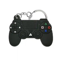 Llavero negro en forma de control de videojuego con botones de colores, accesorios gamer originales